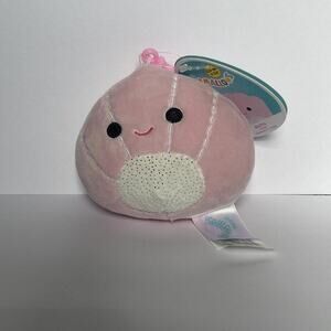 3.5" "Aicha the Seashell" Kellytoy Squishmallows Plush Keychain Clip-On